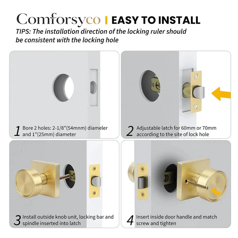 Heavy Duty Interior Door Knobs with Privacy and Passage Options
