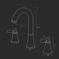 360 Degree Swivel Spout 3 Holes 2 Handles Widespread Bathroom Faucets
