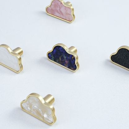 Cloud-Shaped Cabinet Knobs with Colored Insets
