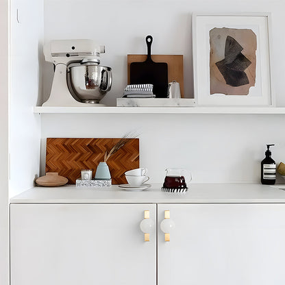 Natural Crystal Sphere Brass Cabinet Handles and Knobs