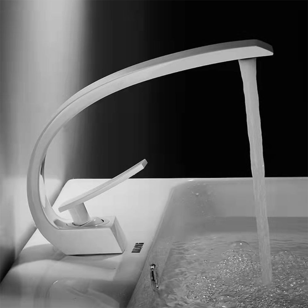 Cadenza Modern Crescent Waterfall Single-Handle Bathroom Sink Faucet