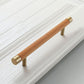 Wood Cabinet Handles with Brushed Brass Ends