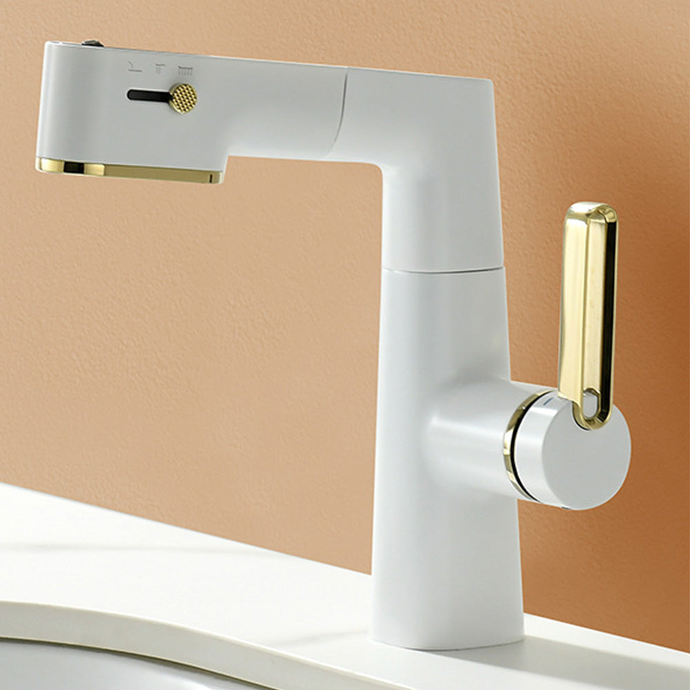 Belluno Modern Single-Handle Pull-Out Bathroom Sink Faucet with LED Temperature Display