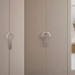 Paired Half Moon Cabinet Pulls with Bar Handles
