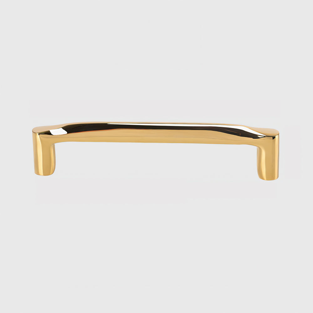 Curved Brass Cabinet Pulls in Gold and Black