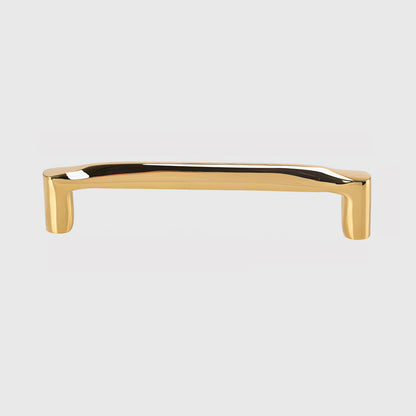 Curved Brass Cabinet Pulls in Gold and Black