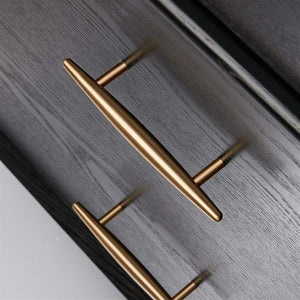 Tapered Solid Brass Cabinet Pulls and Knobs in Gold