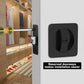 Matte Black Rounded Square Pocket Door Lock for Sliding Doors