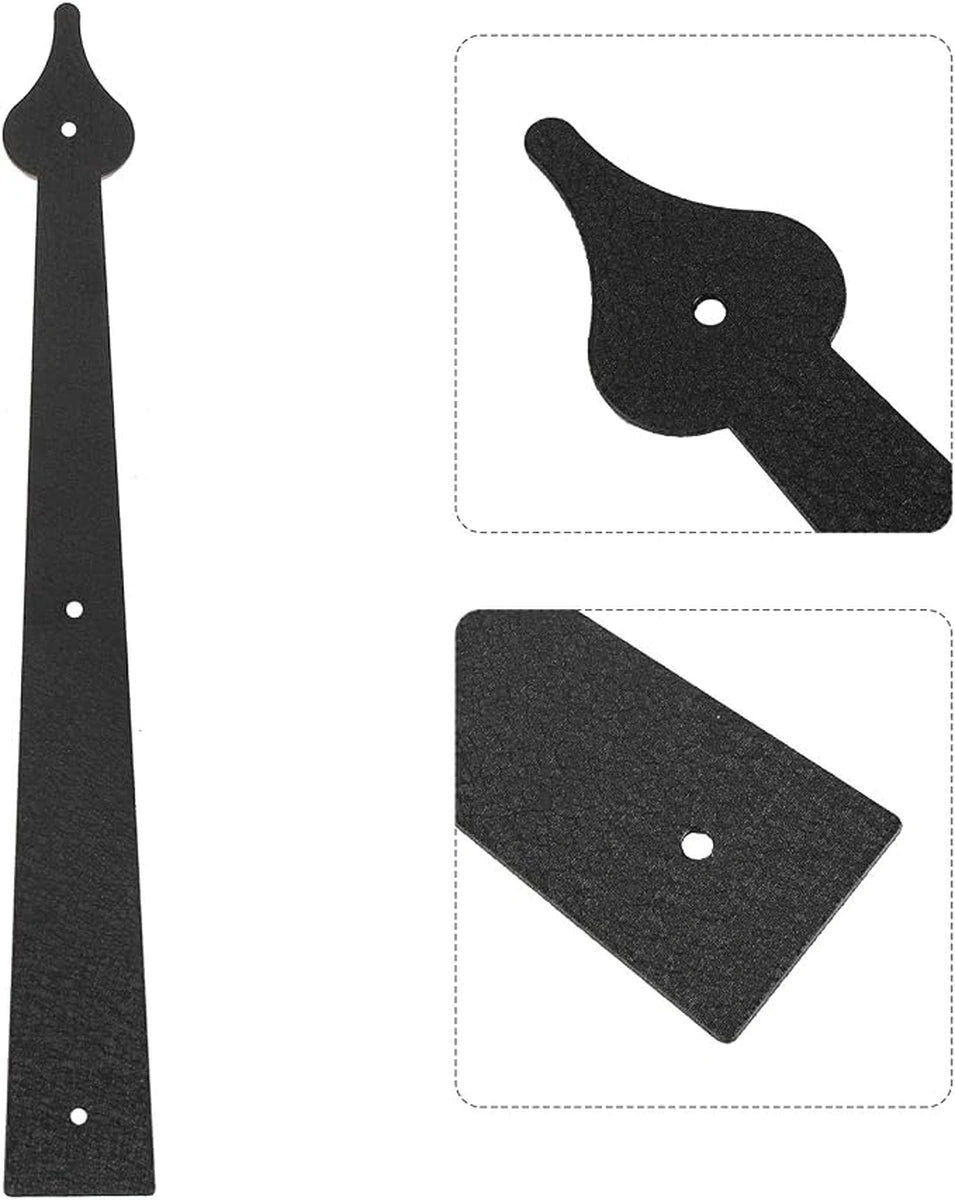 Faux Garage Door Hinge and Handle Kit, Black Spear Style