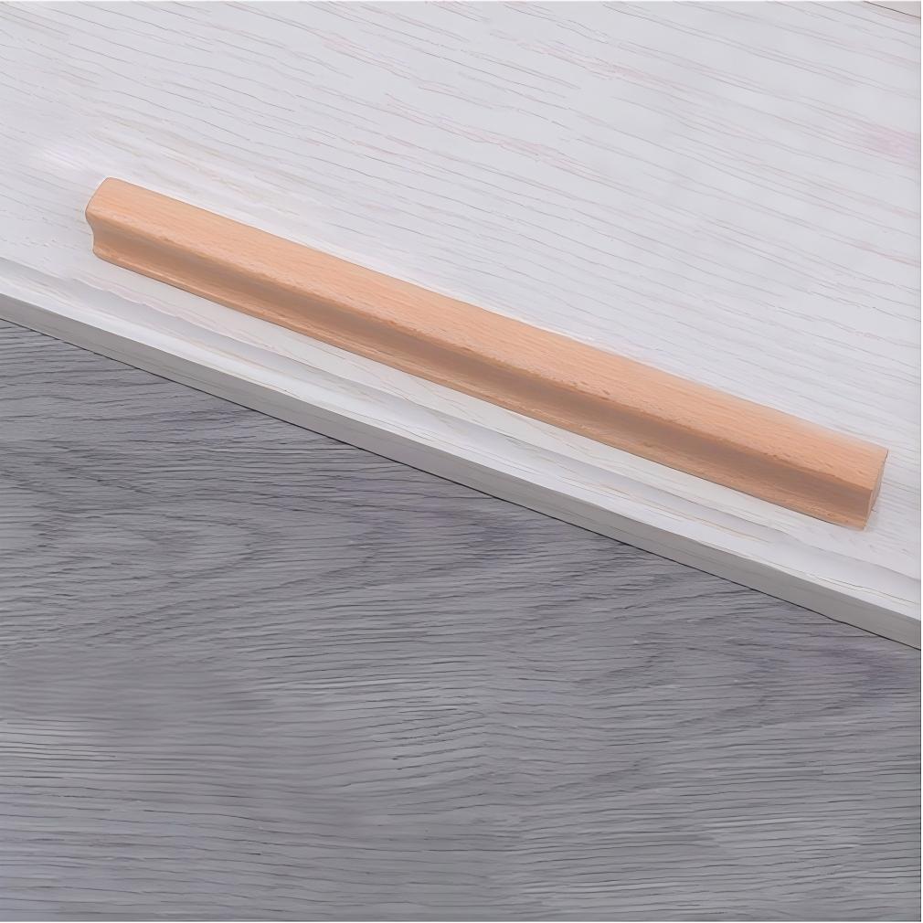 Grooved Solid Wood Cabinet Pulls and Knobs for Kitchens