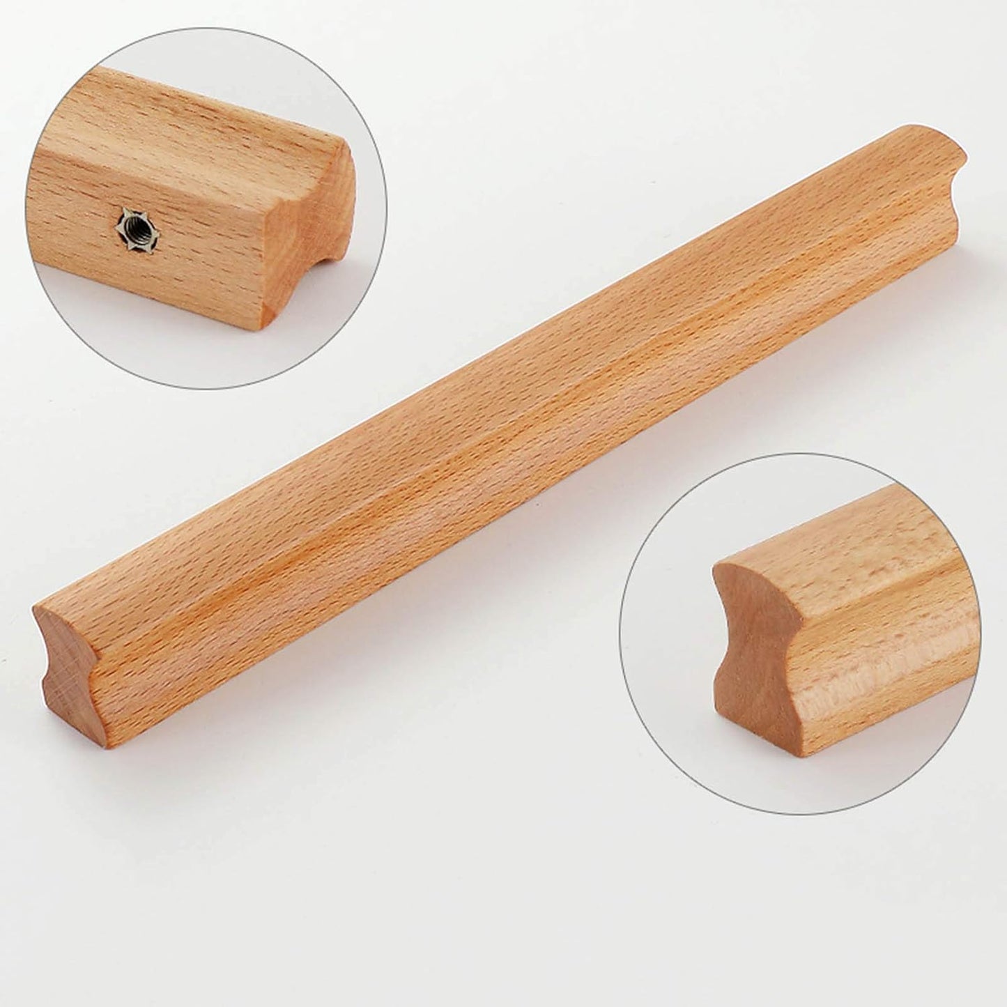 Grooved Solid Wood Cabinet Pulls and Knobs for Kitchens