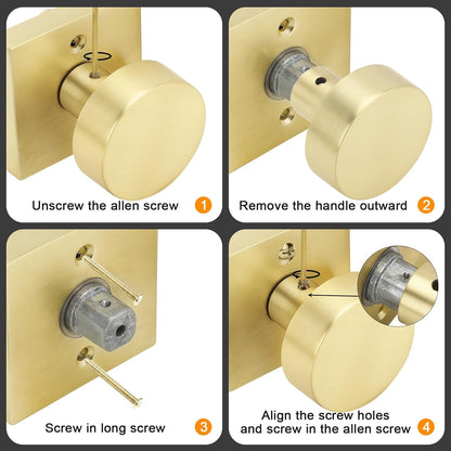 Passage Square Door Knobs for Closet, Hallway and Dining Room Doors