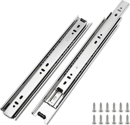 Full Extension Side Mount Slides Ball Bearing Drawer Slides 100 LB Load Capacity