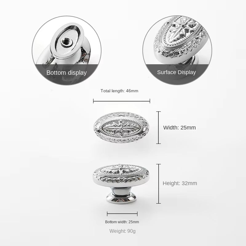 Polished Silver Floral Cabinet Pulls and Knobs