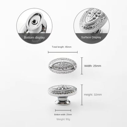 Polished Silver Floral Cabinet Pulls and Knobs