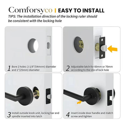 Zinc Alloy Passage Door Lever Handles for Closet and Hallway Doors