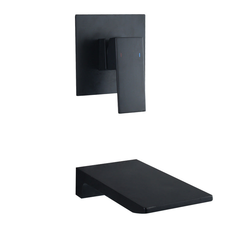 Lucento Minimalist Wall-Mounted Waterfall Bathroom Sink Faucet