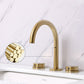 Matte Gold Gooseneck 3 Hole Bathroom Faucet