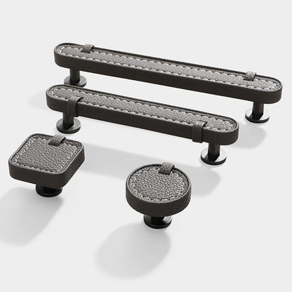 Stitched Leather Cabinet Pulls and Knobs