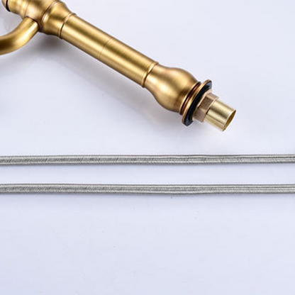 Bravora Retro Single Hole Brass Bathroom Sink Faucet