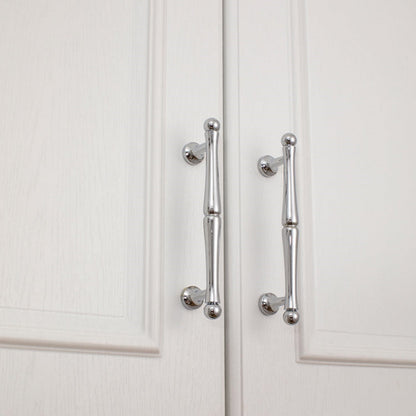 Chrome-Finish Brass Bar Cabinet Pulls and Drawer Handles