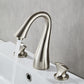 Simple 2 Handle 3 Hole Bathroom Sink With Faucet