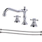 Antique Brass Dual Cross Handles Widespread 3 Hole Bathroom Faucet