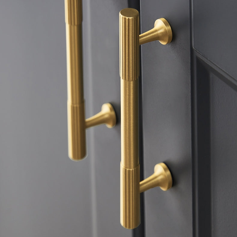 Fluted Metal Cabinet Pulls and Knobs for Kitchen Cabinets