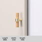 Walnut and Beech Wood Cabinet Pulls with Brass Bases