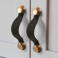 Leather Strap Cabinet Pulls and Knobs with Zinc Alloy Mounts