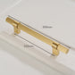 Gold Knurled Solid Brass Round Bar Cabinet Pulls with T-Bar Knob Option