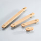 Beech Finish Wood Drawer Pulls with Copper Accents