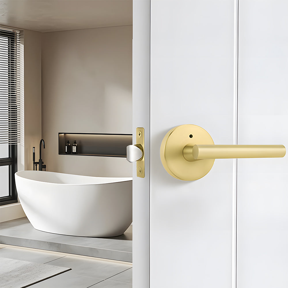 Gold and Black Interior Door Lever Handles for Bedroom and Hallway Doors