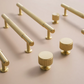 Ribbed Solid Brass Cabinet Pulls and Matching Knobs