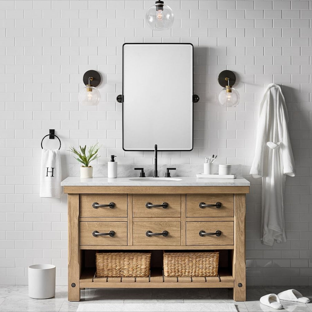 Tivora Minimalist Gooseneck Two-Handle 3-Hole Widespread Bathroom Sink Faucet