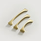 Gold Brass Curved Cabinet Pulls and Drawer Handles