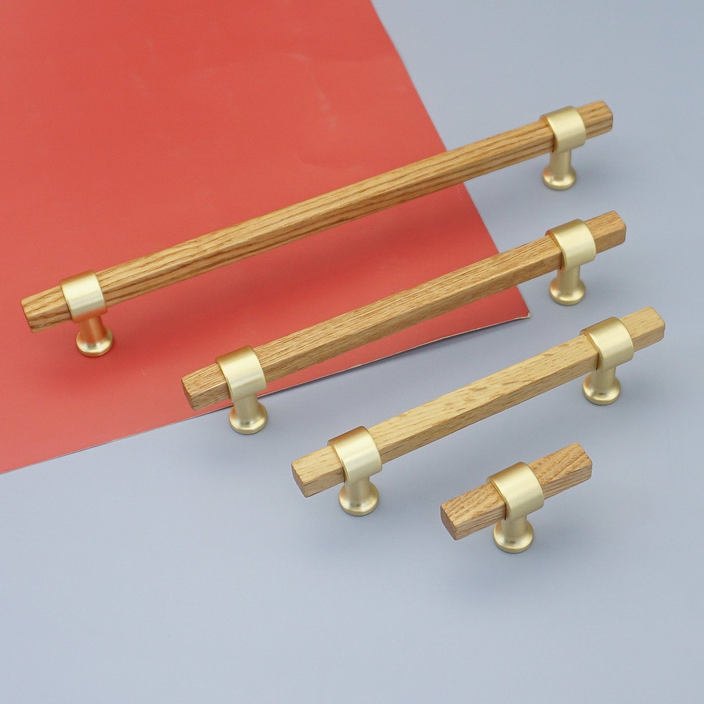 Wood Square Bar Cabinet Pulls and T-Knobs for Wardrobes