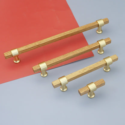 Wood Square Bar Cabinet Pulls and T-Knobs for Wardrobes