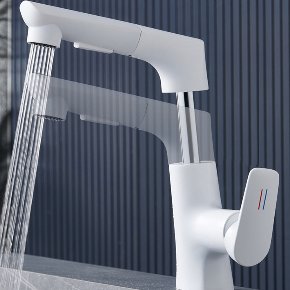 Bravik Modern Single-Hole Pull-Out Bathroom Sink Faucet with Swivel Spout