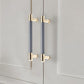 Two-Tone Ribbed Aluminum Alloy Cabinet and Drawer Pulls