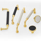 Polished Gold Leather Cabinet Pulls and Knobs