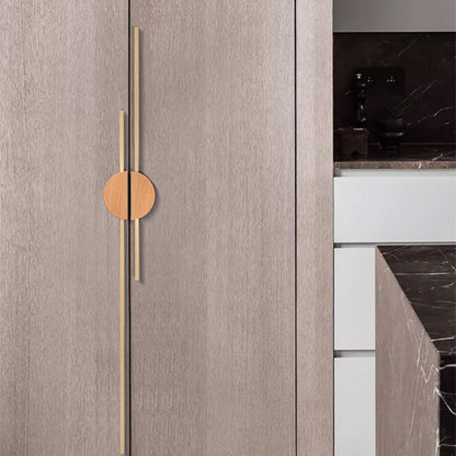 1Paired Semicircle Wood Cabinet Pulls with Brass Bar