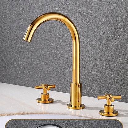 Novatek Modern High-Arc Two-Handle 3-Hole Widespread Bathroom Sink Faucet