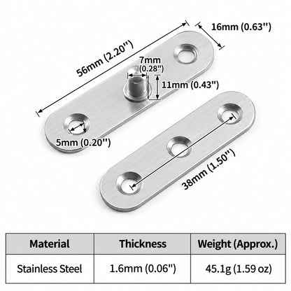 Stainless Steel 360° Pivot Door Hinges, Top and Bottom Mount