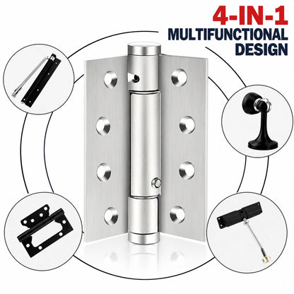 Adjustable Self-Closing Door Hinges with Hold-Open, 4-Inch & 5-Inch