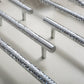 Hammered Silver Cabinet Pulls, Brass Bar Handles