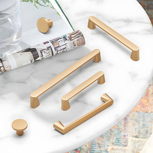 Gold Round Bar Cabinet Pulls and Knobs for Wardrobes