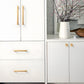 Gold Round Bar Cabinet Pulls and Knobs for Wardrobes