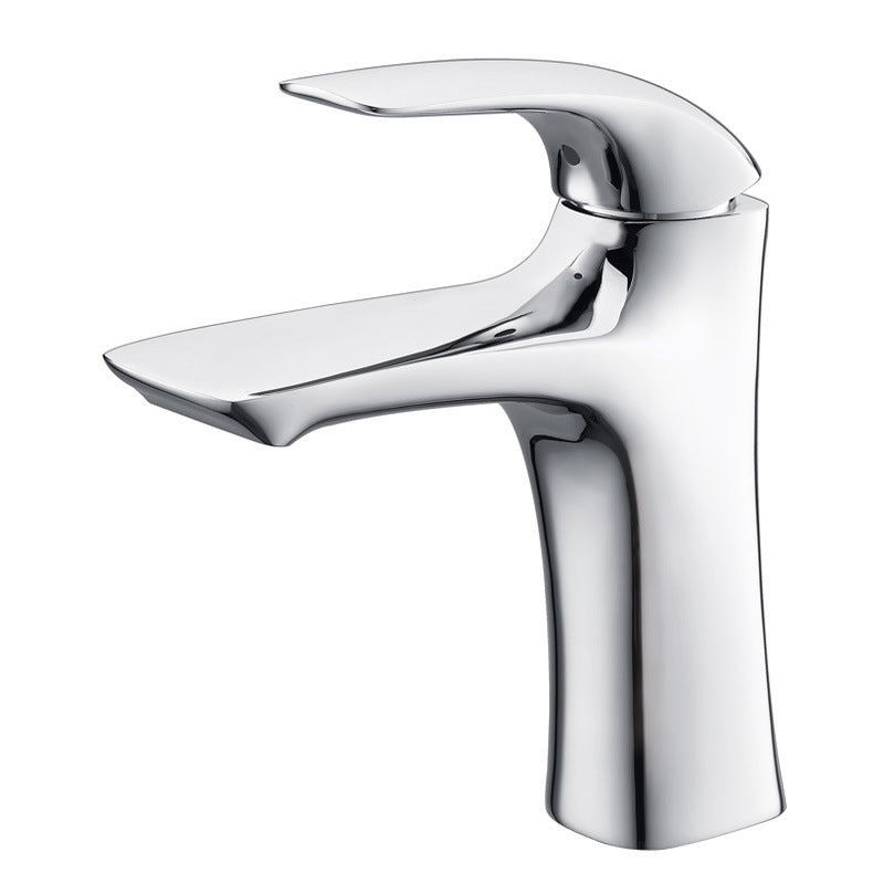 Solid Brass Single-Handle Single-Hole Bathroom Sink Faucet