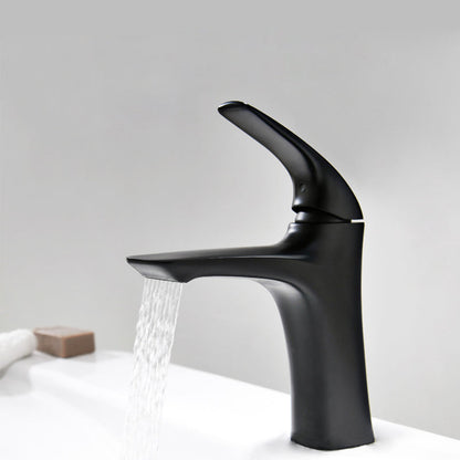 Solid Brass Single-Handle Single-Hole Bathroom Sink Faucet